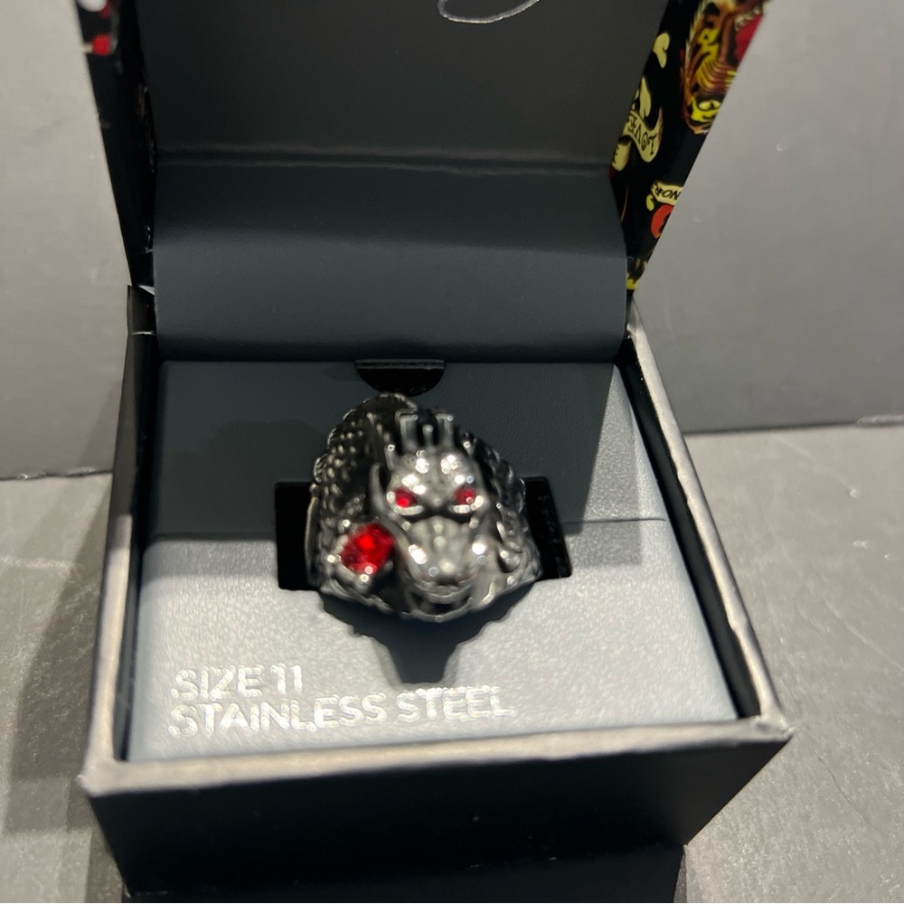 Mens dragon ring ED HARDY